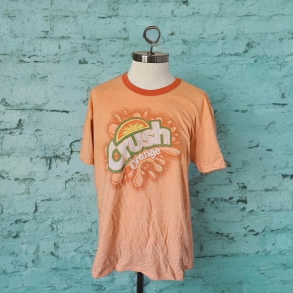 Orange Crush Short Sleeve Tee with Retro Graphic - Picture 1 of 4
